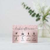 Moderne Laser Aftercare Rose Gold Glitzer metallis Visitenkarte (Stehend Vorderseite)