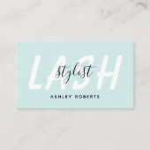 Moderne lash Stylist aqua blue Visitenkarte (Vorderseite)