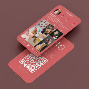 Moderne Lashes Makeup Artist Coral Instagram Visitenkarte