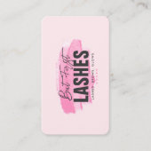 Moderne Lashes Makeutist Monogram Pink Visitenkarte (Vorderseite)