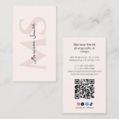 Moderne Lashes Makeutist Pastell Pink Monogram B Visitenkarte (Vorne/Hinten)