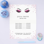 Moderne Lashes mit dunkelrosa Glitzer Makeup Artis Flyer (Einzeln)