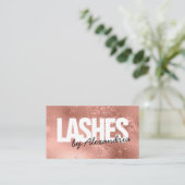 Moderne Lashes Rose Gold Sparkle Eyelashes Treuekarte (Stehend Vorderseite)