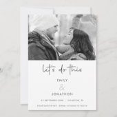 Moderne Lass tun dieses Foto Schwarz-weiß Gerettet Save The Date (Vorderseite)