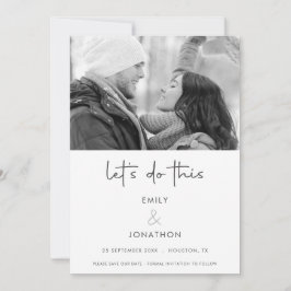 Moderne Lass tun dieses Foto Schwarz-weiß Gerettet Save The Date