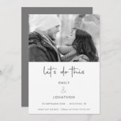 Moderne Lass tun dieses Foto Schwarz-weiß Gerettet Save The Date (Vorne/Hinten)