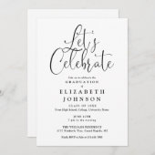 Moderne Lasse Celebrate Script Graduation Party Einladung (Vorne/Hinten)