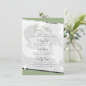 Moderne Lässig Sage Green Wedding Details Begleitkarte (Stehend Vorderseite)