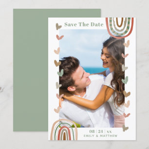 Moderne Lässige Boho Wedding Verlobt Save The Date