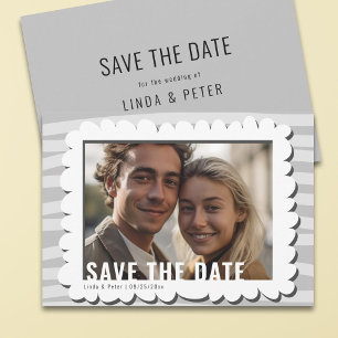 Moderne Lässige Ein-Foto-Verlobung Save The Date