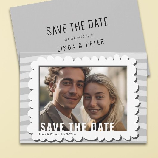 Moderne Lässige Einzel-Foto-Hochzeit Save The Date