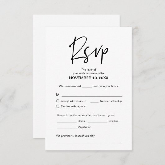 Moderne Lässige Eleganz, UAWG, schwarzer Schriftar Begleitkarte (Vorne/Hinten)