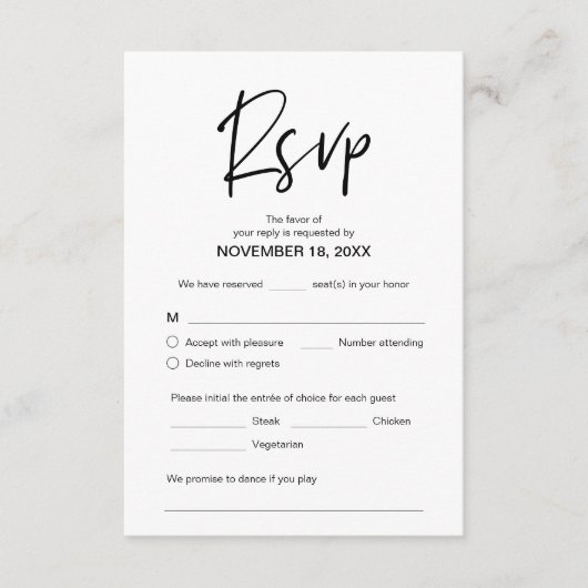 Moderne Lässige Eleganz, UAWG, schwarzer Schriftar Begleitkarte (Vorderseite)