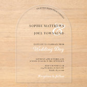 Moderne Lässige GroßAmpere und Schwarz-weiße Hochz Acryleinladungen (Vorderseite)