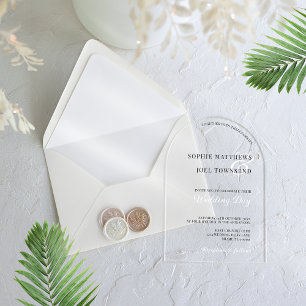 Moderne Lässige GroßAmpere und Schwarz-weiße Hochz Acryleinladungen