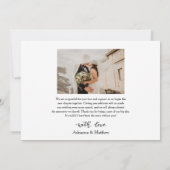 Moderne Lässige Hochzeit Danke, Script Vier Foto Dankeskarte (Rückseite)