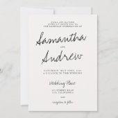 Moderne lässige Hochzeit der Elfenbeintypografie Einladung (Vorderseite)