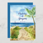 Moderne Lässige Hochzeit des QR-Codes für Wasserfa Einladung (Vorne/Hinten)