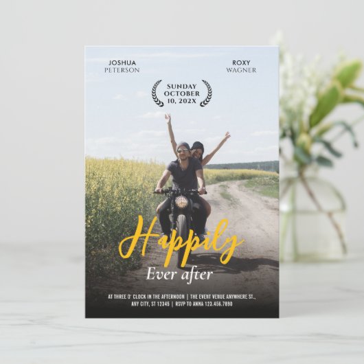 Moderne Lässige Hochzeit Einladung (Stehend Vorderseite)