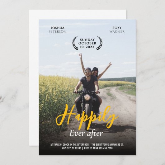 Moderne Lässige Hochzeit Einladung (Vorne/Hinten)