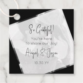 Moderne Lässige Hochzeit in Schwarz und Weiß Geschenkanhänger (Vorderseite)