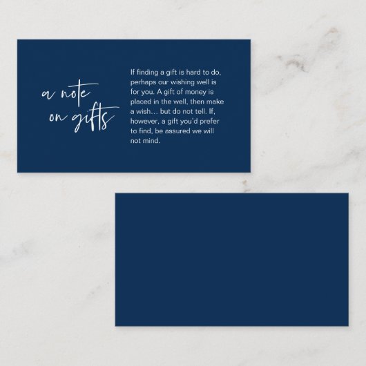 Moderne lässige Hochzeitsfeier, Eine Note zu Gesch Begleitkarte (Vorne/Hinten)