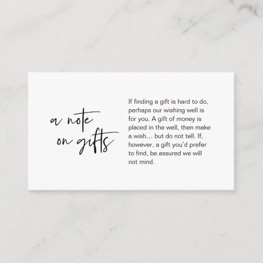 Moderne lässige Hochzeitsfeier, Eine Note zu Gesch Begleitkarte (Vorderseite)