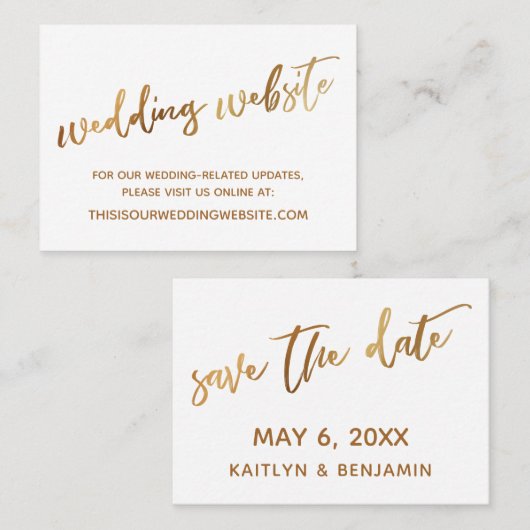 Moderne Lässige Hochzeitswebsite und-Card Visitenkarte (Vorne/Hinten)