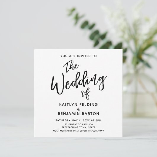 Moderne Lässige Minimal-Typografie Einladung (Stehend Vorderseite)