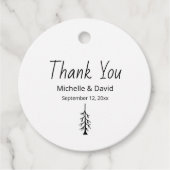 Moderne Lässige Pine Tree Hochzeit Vielen Dank Geschenkanhänger (Vorderseite)