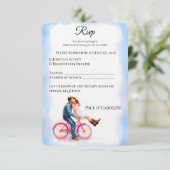 Moderne Lässige Romantik Coppel Watercolor Artisti Save The Date (Stehend Vorderseite)