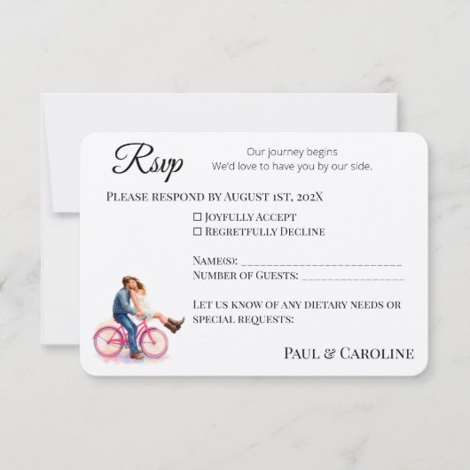 Moderne Lässige Romantik Coppel Watercolor Artisti Save The Date (Vorderseite)