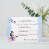 Moderne Lässige RomantikHochzeitskuppel Wasserfarb RSVP Karte (Stehend Vorderseite)