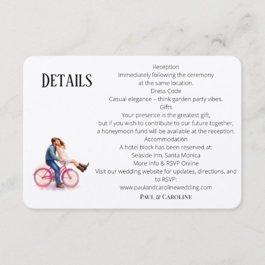 Moderne Lässige Romantische Coupé-Illustration Begleitkarte (Vorderseite)