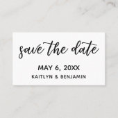 Moderne Lässige Save the Date- & Hochzeitskarte Visitenkarte (Vorderseite)