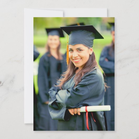 Moderne Lässige Script Foto Abschluss Einladung (Rückseite)