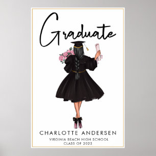 Moderne Lässige Script Graduate Class of 2023 Post Poster