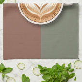 Moderne Latte Art Herz  Geschirrtuch (Gefaltet)