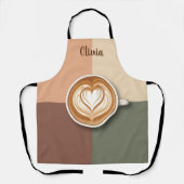 Moderne Latte-Art Herz  Schürze (Vorderseite)