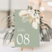 Moderne Laubgrüne Hochzeit Tischnummer