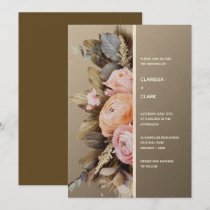Moderne launische Blumenhochzeit Einladung