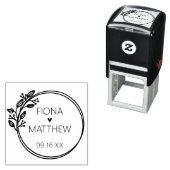 Moderne Laurel Circular Wedding Permastempel (Beispiel)