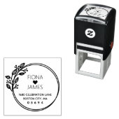 Moderne Laurel Circular Wedding Rücksendeadresse Permastempel (Beispiel)