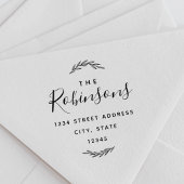 Moderne Laurel Familienname Rücksendeadresse Permastempel