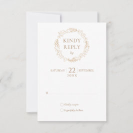 Moderne Laurel Garland Hochzeit RSVP Karte