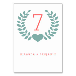 Moderne Laurel Wedding Tischnummer Card