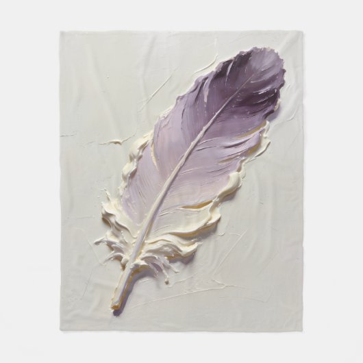 Moderne Lavendel-3D-Impasto-Feder-Ölgemälde Fleecedecke (Vorderseite)