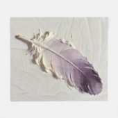 Moderne Lavendel-3D-Impasto-Feder-Ölgemälde Fleecedecke (Vorderseite (Horizontal))