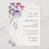 Moderne Lavendel Blumenbibel Christliche Hochzeit Einladung (Vorne/Hinten)