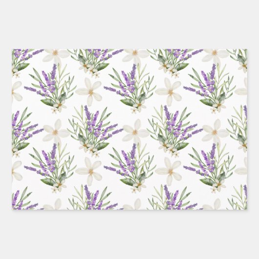 Moderne Lavendel-Blumenhochzeit Geschenkpapier Set (Vorderseite 3)